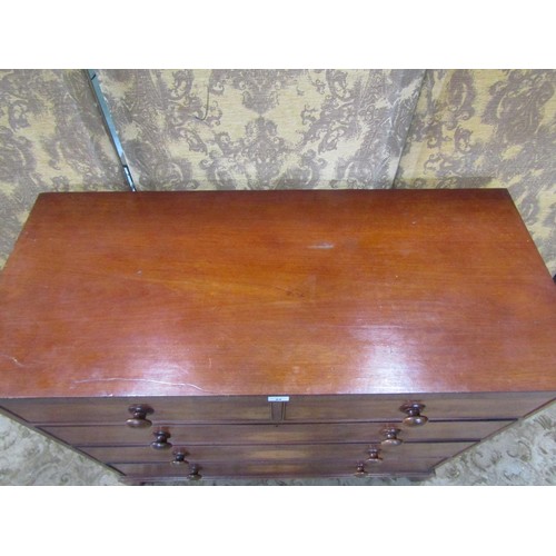 2282 - A 19th century mahogany bedroom chest of three long and two short drawers