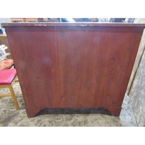 2282 - A 19th century mahogany bedroom chest of three long and two short drawers