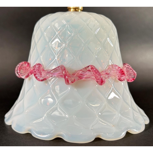 1128 - Four Murano glass bells and a glass shade (5)