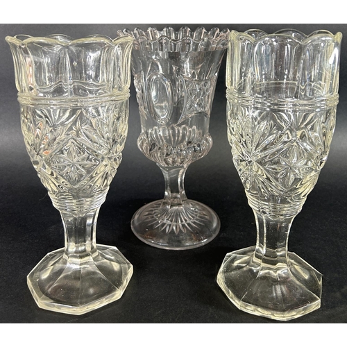 1137 - Eight Victorian and Edwardian cut glass celery vases, of varying shapes and sizes.