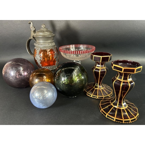 1138 - A miscellaneous collection of glassware including vases, plates, dishes, a Victorian etched glass ta... 