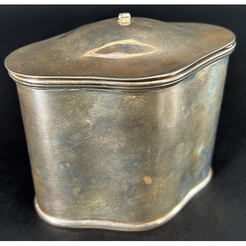 1174 - An early 20th century silver tea caddy, Birmingham 1910, maker Charles Edwin Turner, 8 cm high, 5 oz... 