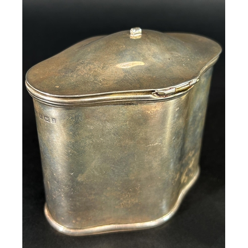 1174 - An early 20th century silver tea caddy, Birmingham 1910, maker Charles Edwin Turner, 8 cm high, 5 oz... 