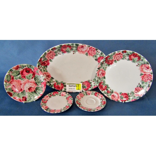 1007 - A quantity of German porcelain tea and dinner wares, with gilt borders and initialled ‘P’ together w... 