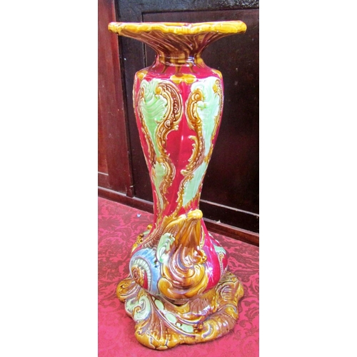 1069 - A 19th century Majolica type jardiniere stand, 62 cm high