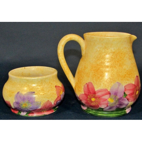 1079 - A group of six Radford pottery items, all with floral painted finish