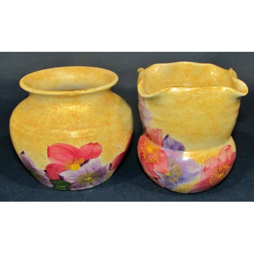 1079 - A group of six Radford pottery items, all with floral painted finish