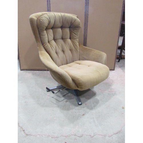 2198 - A 20th century reclining swivel lounge chair