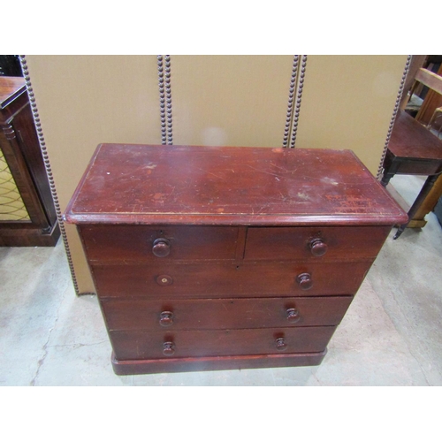 2224 - A 19th century mahogany chest of two short and three long drawers, 98cm high, 103 x 47cm.