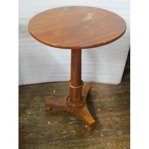 Small 19th century mahogany occasional table on turned pillar and tripod base