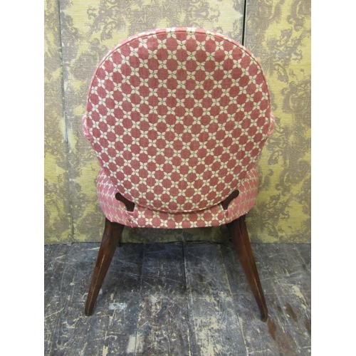 2726 - A Hepplewhite design open elbow chair with cameo shaped back serpentine seat on square taper legs