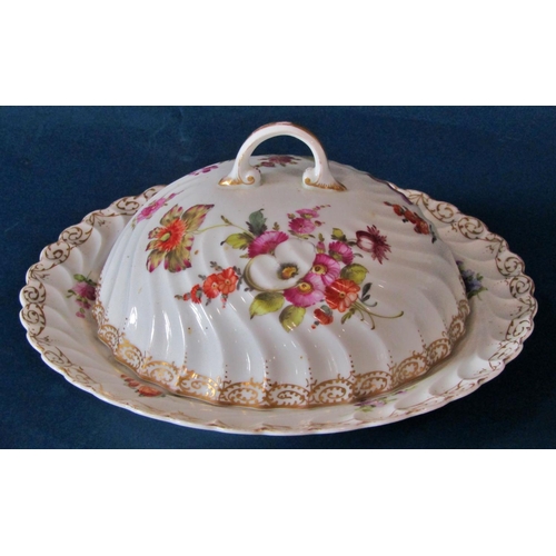 1094 - A group of 19th century and later porcelain to include a hand painted continental butter dish with c... 