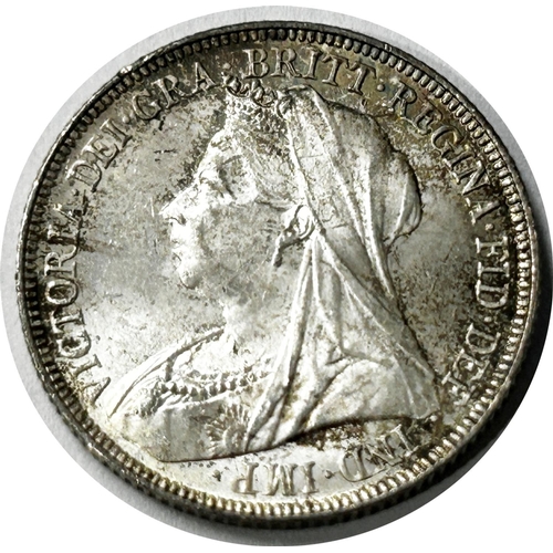 1504 - Victoria, 1837-1901. Shilling, 1893. Veiled Bust