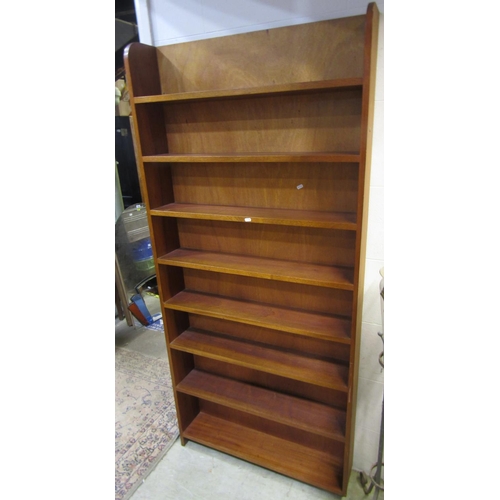 2152 - Two freestanding bookcases, a pine example with fluted sides, 200 cm high, 99 x 35 cm, together, wit... 