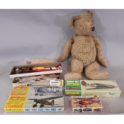 340 - A group of aircraft modelling related materials to include 3 kits sealed in cellophane (Keil Kraft L... 