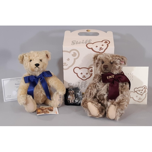 341 - 2 limited edition Steiff teddy bears- 'Million Hugs Bear' no 262/1907 with box and 'Bunny's Bear' no... 