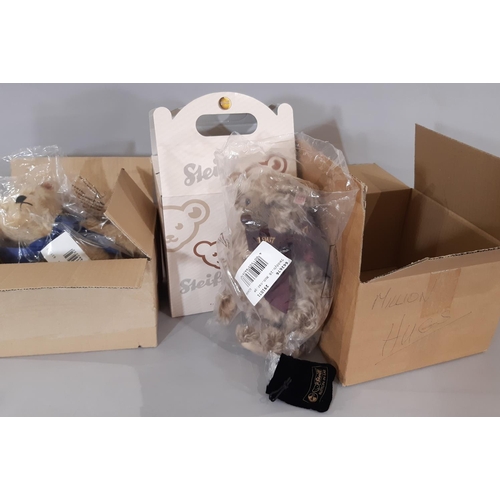 341 - 2 limited edition Steiff teddy bears- 'Million Hugs Bear' no 262/1907 with box and 'Bunny's Bear' no... 