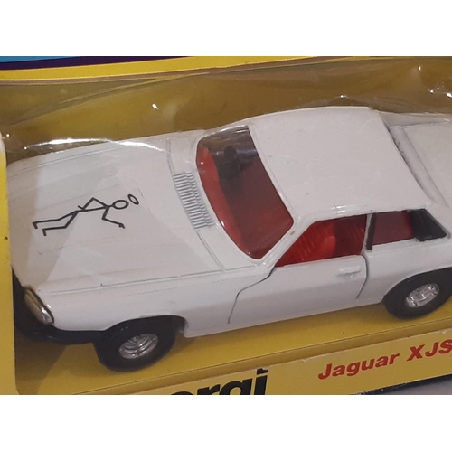 344 - 'The Saint' Jaguar XJS boxed model car by Corgi with aerial, 1981