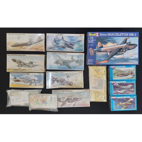 346 - 11 model aircraft kits in original boxes, all 1:72 scale and appear un-started, including Revell Avr... 