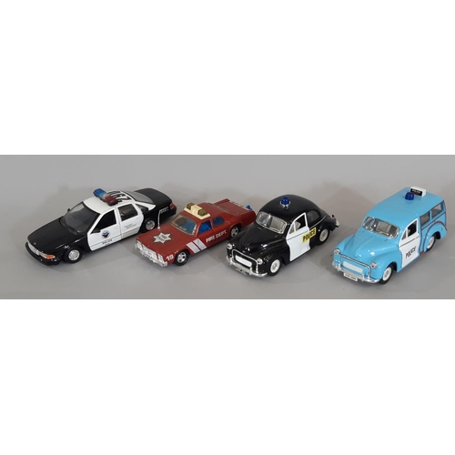 348 - A collection of model service vehicles, mostly unboxed including models by Lesney, Saico, Kinsmart, ... 