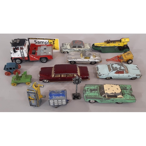 354 - Boxful of unboxed play-worn model vehicles by various makers including Corgi, Burago, Matchbox, Tonk... 