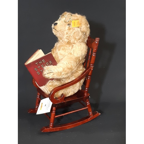 356 - Steiff /Danbury Mint 'Bernard' teddy bear no 654848 with rocking chair, serial no 323, with original... 