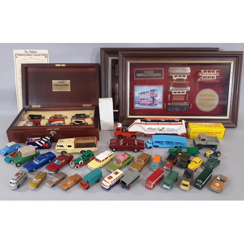 365 - A collection of boxed and unboxed model vehicles by Dinky, Corgi, Lesney and Matchbox including 'Din... 