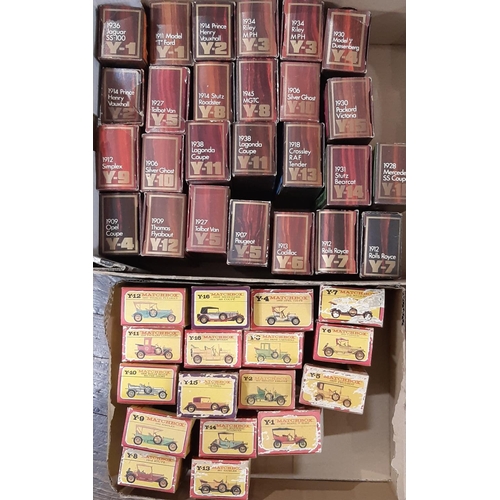 369 - Approx 40 boxed model vehicles by Matchbox, comprising Models of Yesteryear Series in pink/ yellow a... 