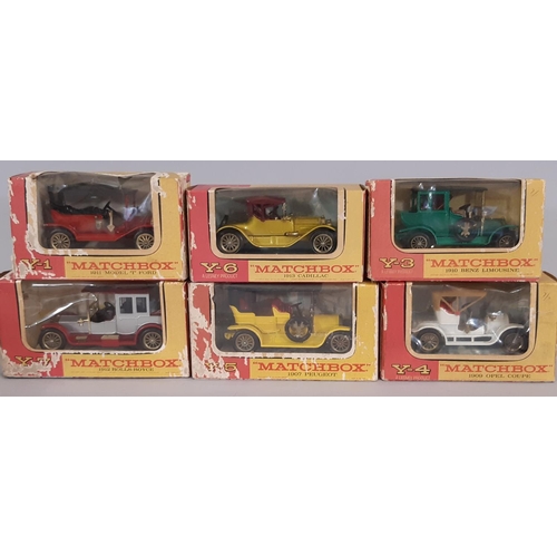 369 - Approx 40 boxed model vehicles by Matchbox, comprising Models of Yesteryear Series in pink/ yellow a... 