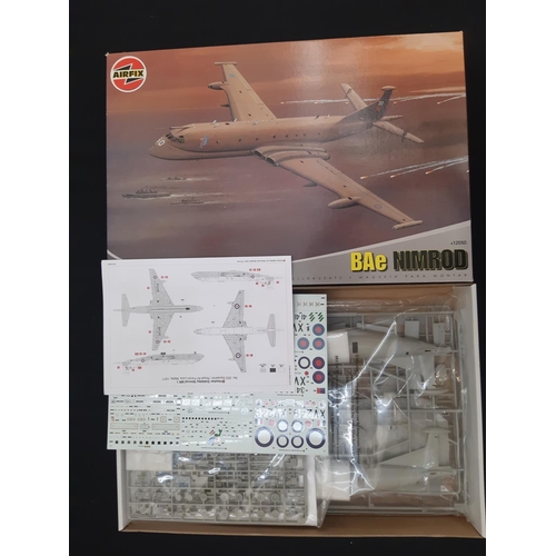 371 - 3 boxed model aircraft including Airfix Avro Vulcan and Bae Nimrod (both 1:72 scale) and a B52 Strat... 