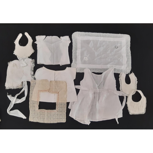 1764 - Suitcase containing a early 20th century baby clothing including full length gowns embellished with ... 