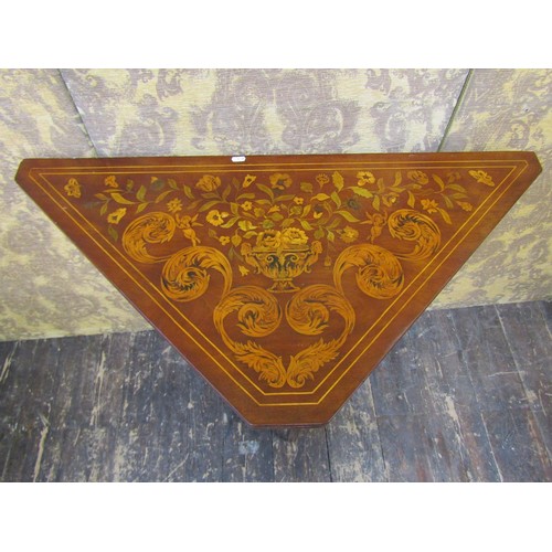 2737 - A 19th century Dutch floral marquetry drop leaf card table raised on four square taper and moulded s... 