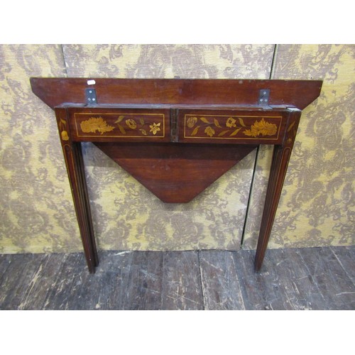 2737 - A 19th century Dutch floral marquetry drop leaf card table raised on four square taper and moulded s... 