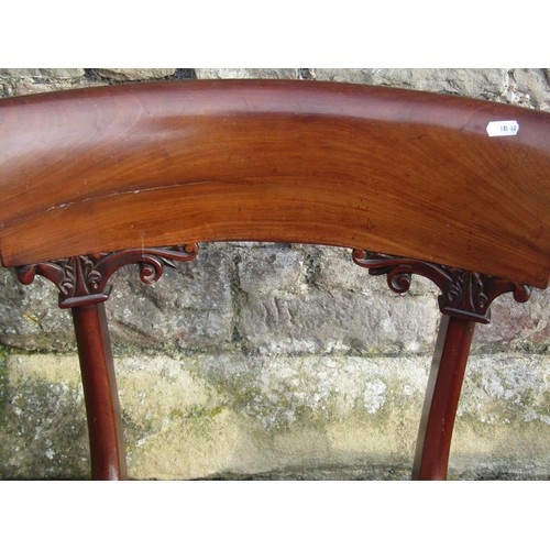 2727 - A set of 8 (6&2) William IV mahogany dining chairs with carved detail, the elbow chairs with scrolle... 