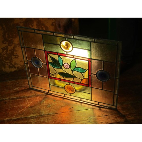 2651 - 10 Victorian leaded light glass panels in various sizes (believed to be removed from a Victorian ves... 