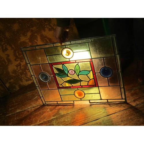 2651 - 10 Victorian leaded light glass panels in various sizes (believed to be removed from a Victorian ves... 