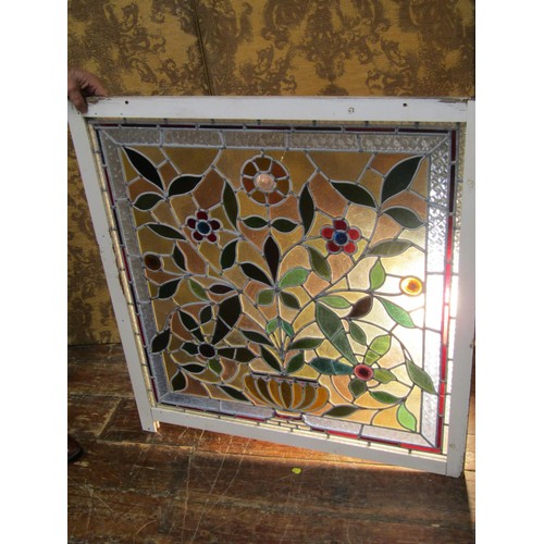 2651 - 10 Victorian leaded light glass panels in various sizes (believed to be removed from a Victorian ves... 