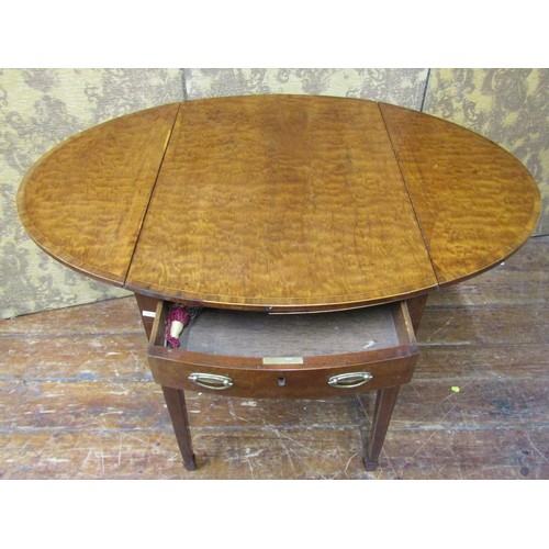 2644 - Maple Pembroke table, the top of oval form, with square tapered legs and spade feet, 75cm