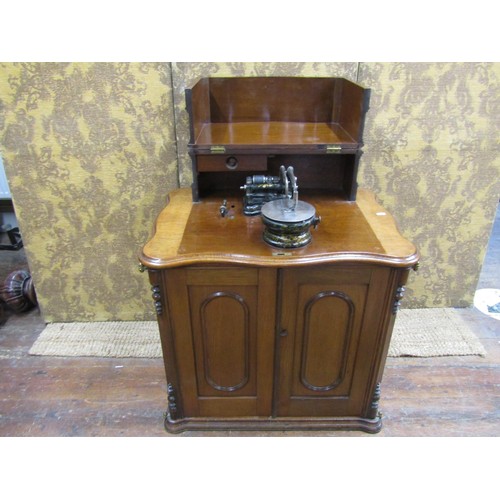 2639 - A rare 1865 Florence Sewing Machine co. in full cabinet no.35908 with floral decoration, complete wi... 