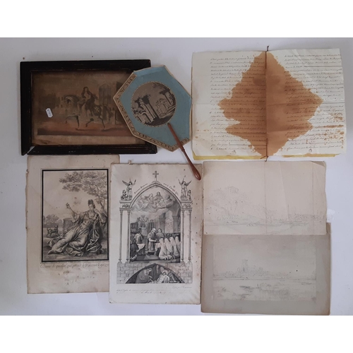 148 - A small group of 19th century and later unframed prints, drawings etc (group)