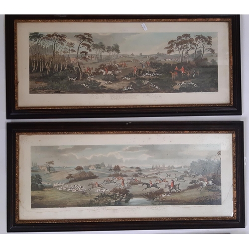 150 - Four hunting prints, framed and glazed, each measuring 30 x 76cm