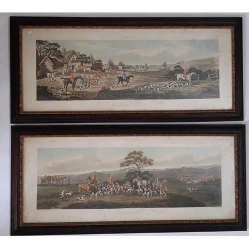 150 - Four hunting prints, framed and glazed, each measuring 30 x 76cm