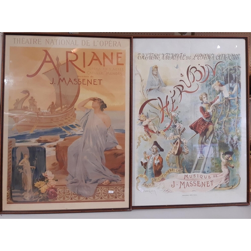 155 - ‘Ariane‘ and ‘Cherubin’, a pair of framed and glazed French posters, each measuring 93 x 67cm.