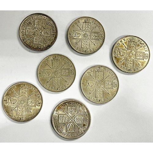 1515 - 55.	George V, 1910-36. Florins. 1912, 1922 (2), 1923 (2), 1928, 1936. (7 coins)