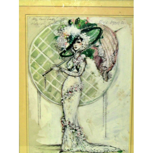 111 - ‘My Fair Lady’, poster design for the 1979 play, watercolour and body colour, signed and titled, fra... 