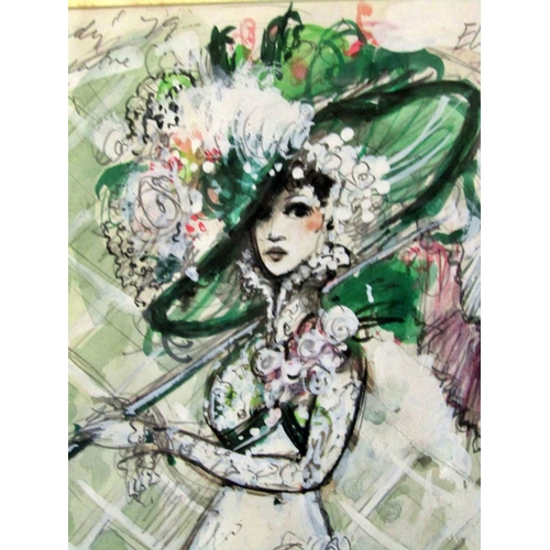 111 - ‘My Fair Lady’, poster design for the 1979 play, watercolour and body colour, signed and titled, fra... 