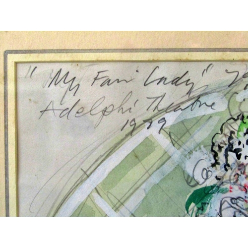 111 - ‘My Fair Lady’, poster design for the 1979 play, watercolour and body colour, signed and titled, fra... 