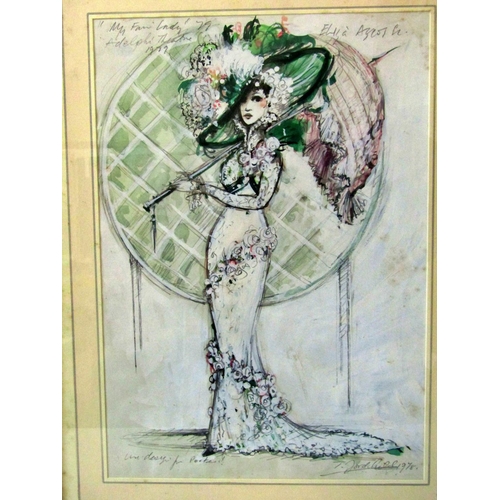 111 - ‘My Fair Lady’, poster design for the 1979 play, watercolour and body colour, signed and titled, fra... 