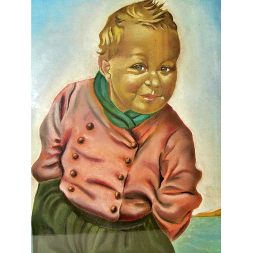 19 - 20th century, possibly Finish school, half length portrait of a young boy, pastels, framed and glaze... 