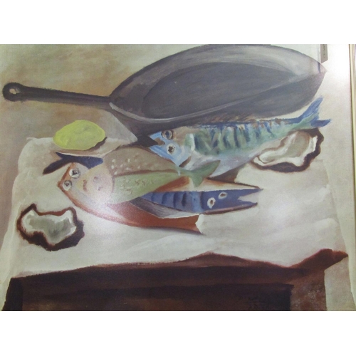 3 - After Pablo Picasso (Spanish, 1881-1973) ‘Nature Morte aux Poissons’ a framed coloured print, labell... 